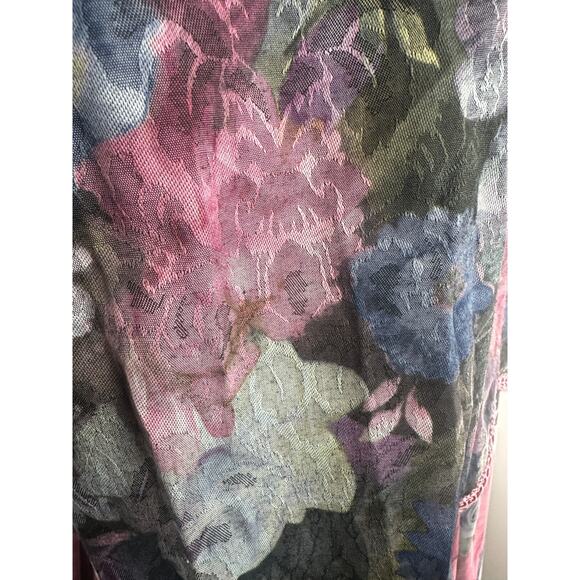 Vintage Unbranded Floral Peplum Dress Secretary Romantic Prairie Layered Size 16 - Picture 5 of 16